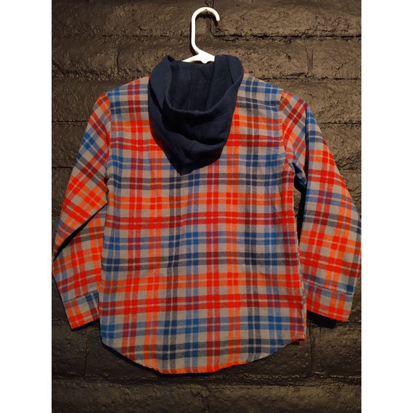 365 Kids by Garanimals Long Sleeve Button Down Shirt W/ hood Boys Size 7 - Picture 2 of 3